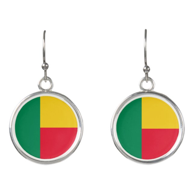 Patriotic Benin Flag Earrings (Front)