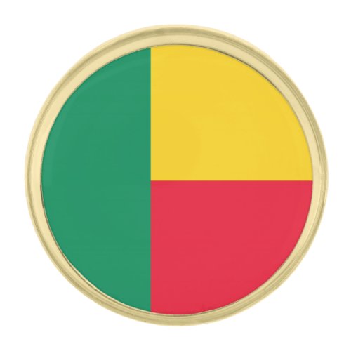 Patriotic Benin Flag Gold Finish Lapel Pin