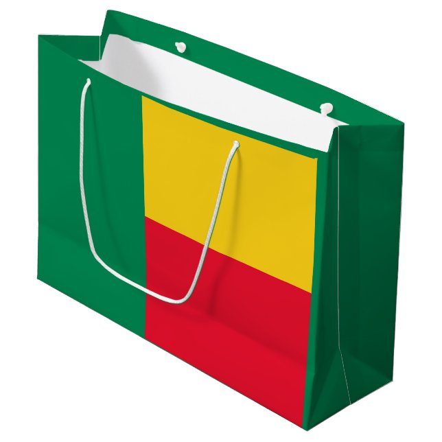 Patriotic Benin Flag Large Gift Bag (Front Angled)
