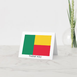 Patriotic Benin Flag Letterpress Thank You Card