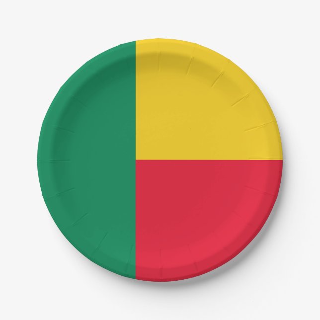 Patriotic Benin Flag Paper Plates (Front)