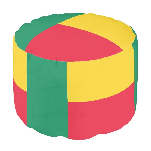 Patriotic Benin Flag Pouf (Angled Back)