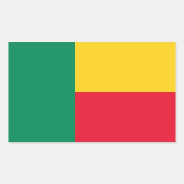 Patriotic Benin Flag Rectangular Sticker (Front)