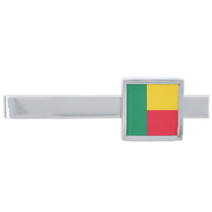 Patriotic Benin Flag Silver Finish Tie Bar