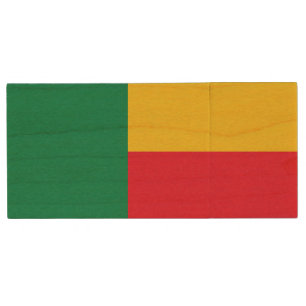 Patriotic Benin Flag Wood Flash Drive