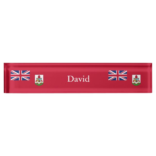 Patriotic Bermuda Flag Desk Name Plate (Front)