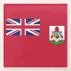Patriotic Bermuda Flag Glass Coaster