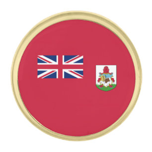 Patriotic Bermuda Flag Gold Finish Lapel Pin