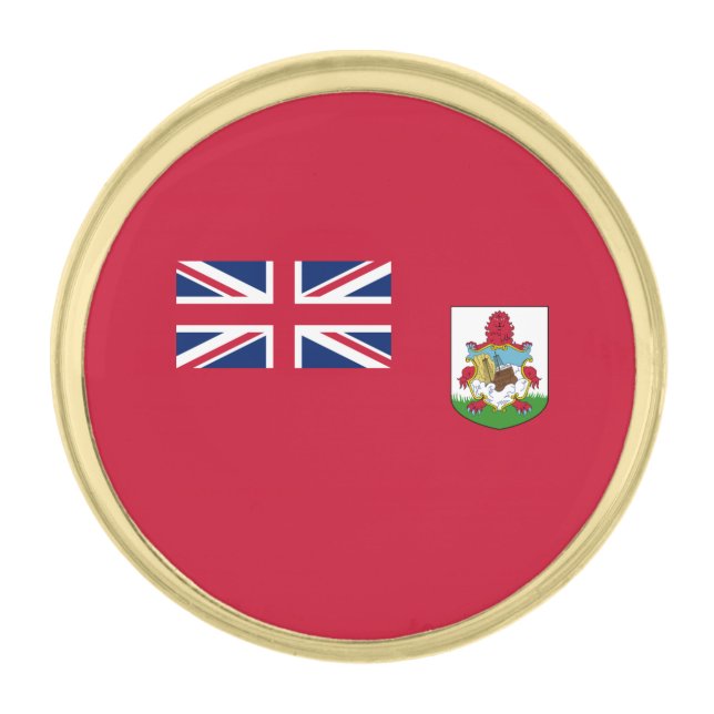 Patriotic Bermuda Flag Gold Finish Lapel Pin (Front)