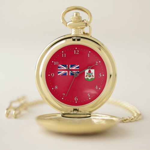 Patriotic Bermuda Flag Pocket Watch