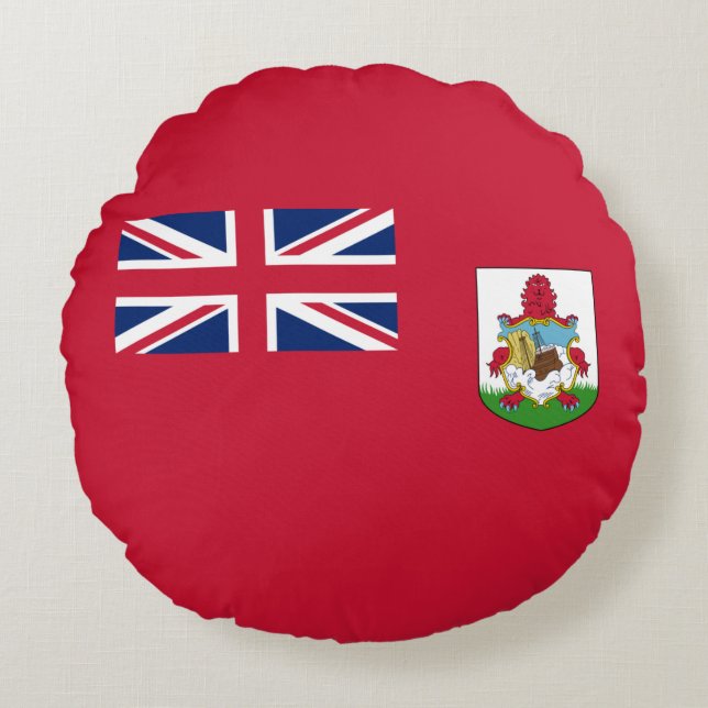 Patriotic Bermuda Flag Round Pillow (Front)