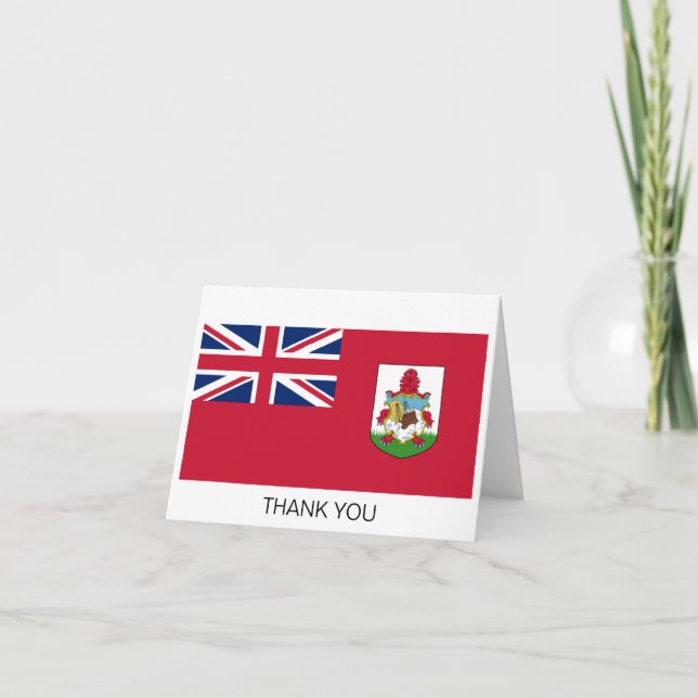 Patriotic Bermuda Flag Thank You Card (Front)