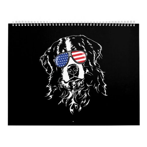 Patriotic BERNESE MOUNTAIN DOG American Flag dog Calendar