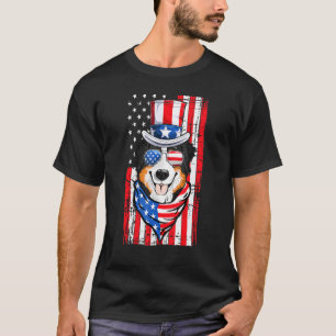 Patriotic Bernese Mountain Usa American Flag 4th O T-Shirt