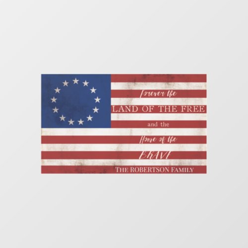Patriotic Betsy Ross American Flag Home Free Brave Wall Decal