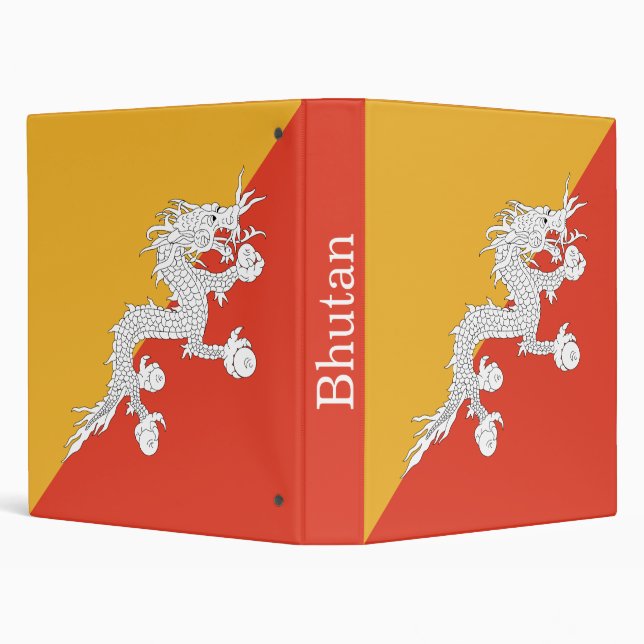 Patriotic Bhutan Flag 3 Ring Binder (Background)