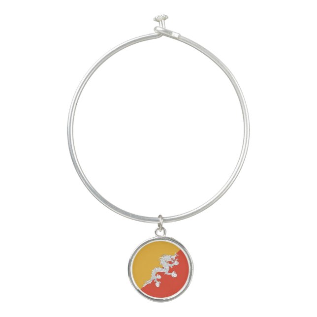 Patriotic Bhutan Flag Bangle Bracelet (Front)