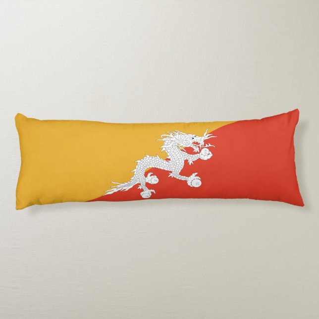 Patriotic Bhutan Flag Body Pillow (Back)