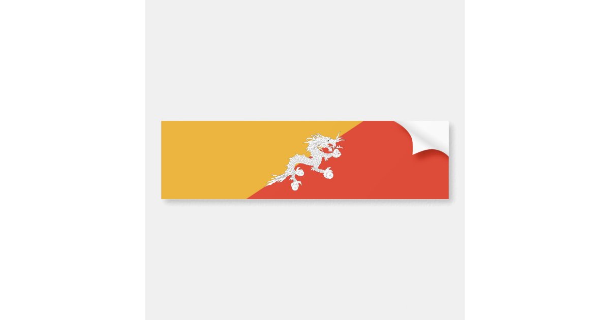 Patriotic Bhutan Flag Bumper Sticker | Zazzle
