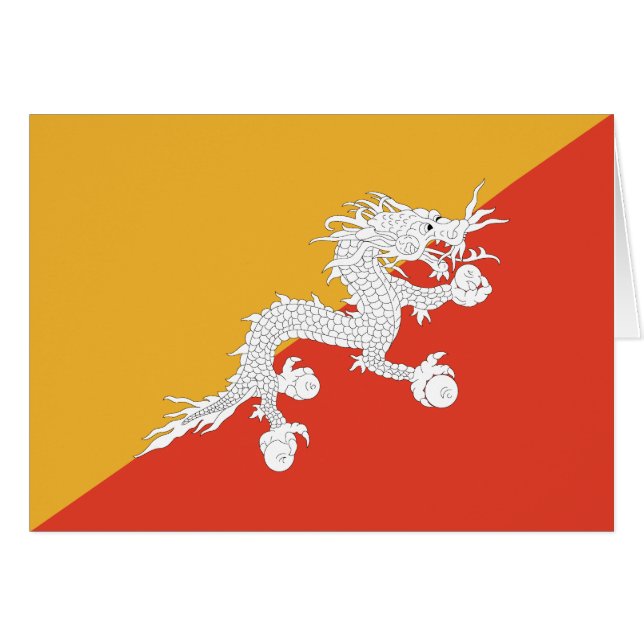 Patriotic Bhutan Flag Cards (Front Horizontal)