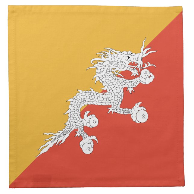 Patriotic Bhutan Flag Cloth Napkin (Front)