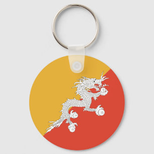 Patriotic Bhutan Flag Keychain