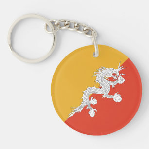 Patriotic Bhutan Flag Keychain