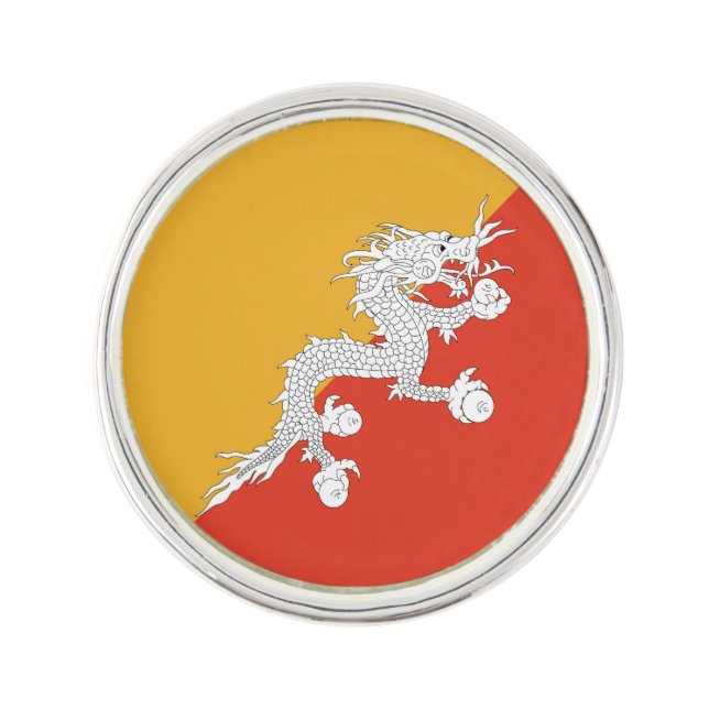 Patriotic Bhutan Flag Lapel Pin (Front)