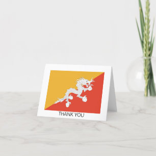 Patriotic Bhutan Flag Letterpress Thank You Card