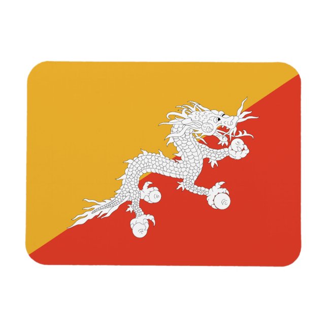 Patriotic Bhutan Flag Magnet (Horizontal)