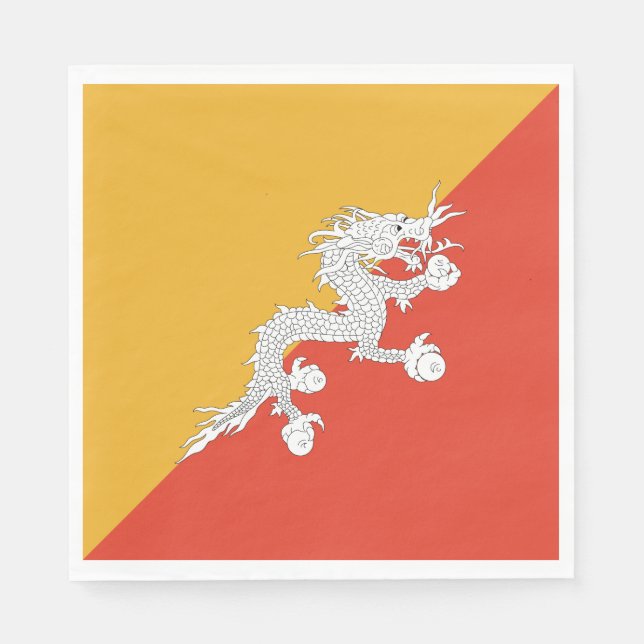 Patriotic Bhutan Flag Napkins (Front)