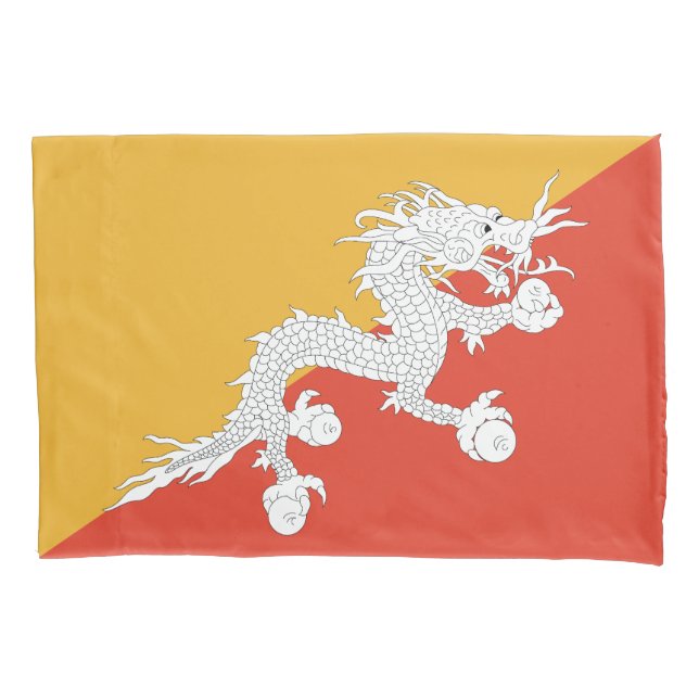 Patriotic Bhutan Flag Pillow Case (Front)