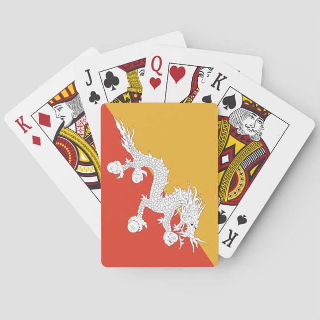 Patriotic Bhutan Flag Playing Cards (Back)