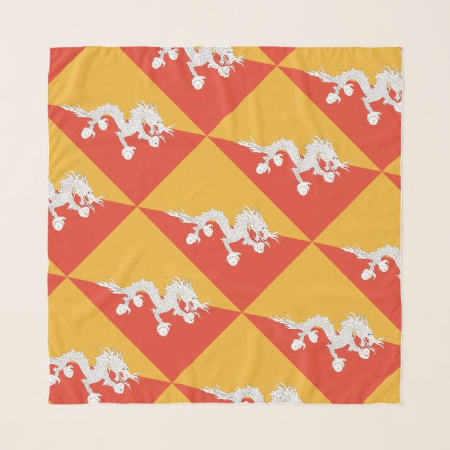 Patriotic Bhutan Flag Scarf (Front)