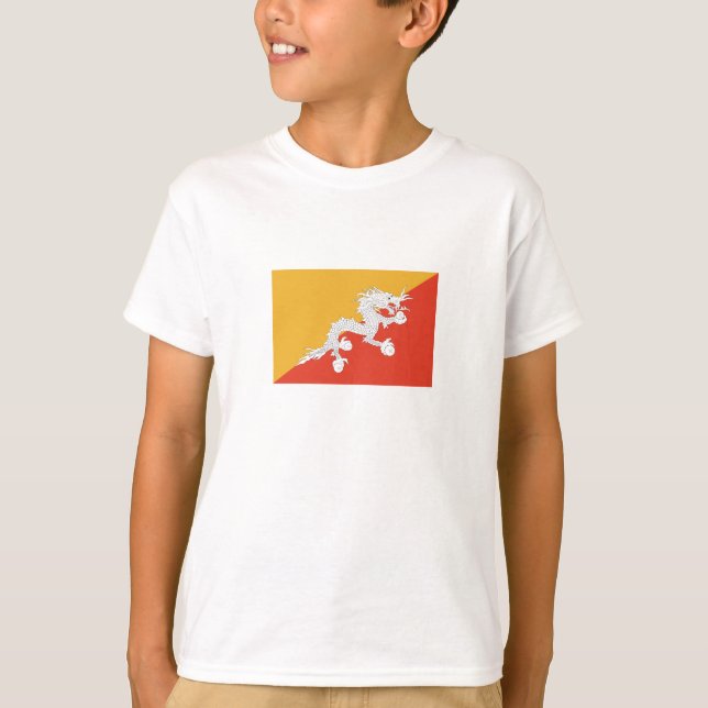 Patriotic Bhutan Flag T-Shirt (Front)