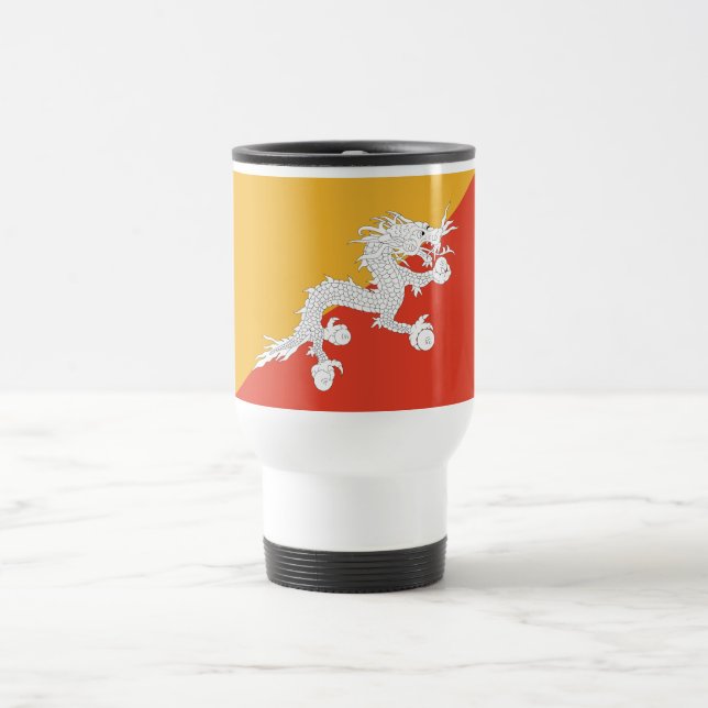 Patriotic Bhutan Flag Travel Mug (Center)