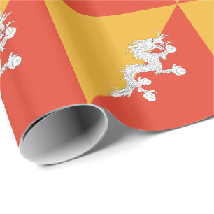 Patriotic Bhutan Flag Wrapping Paper
