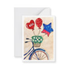 Patriotic bicycle Flat Note Cards