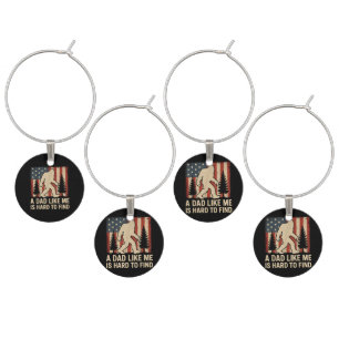 Patriotic Bigfoot A Dad Like Me Is Hard To Find Fu Wine Charm
