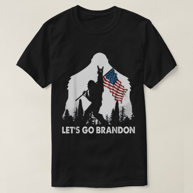 Patriotic Bigfoot Adventure Design T-Shirt (Design Front)