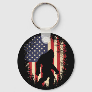 Patriotic bigfoot american flag sasquatchPatriotic Keychain
