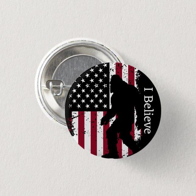 Patriotic Bigfoot  Button (Front & Back)