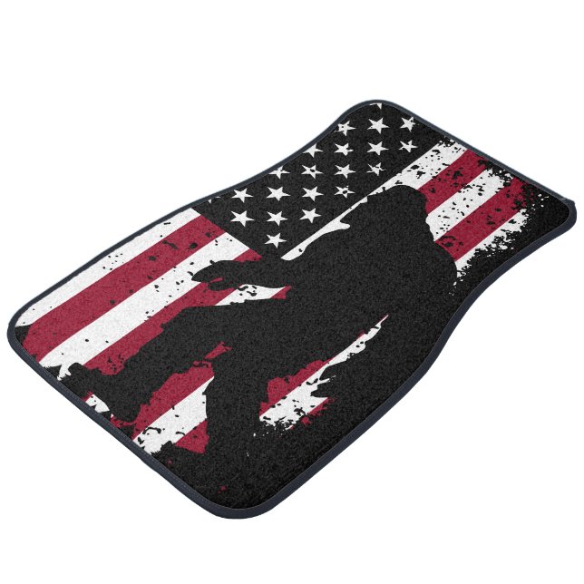 Patriotic Bigfoot  Car Floor Mat (Angled)