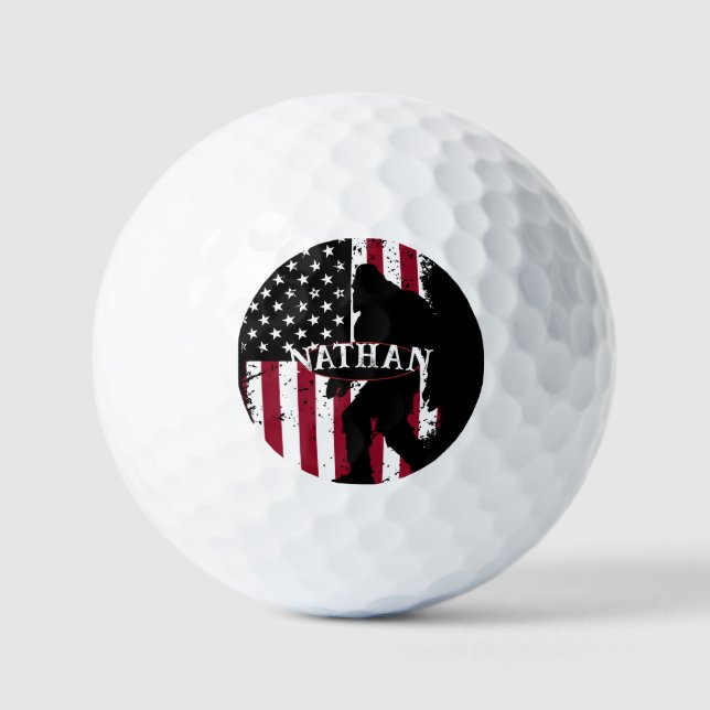 Patriotic Bigfoot  Golf Balls (Front)