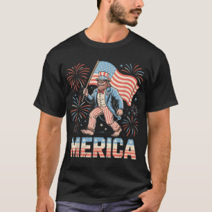 Patriotic Bigfoot Uncle Sam 4Th Of July Usa Pride T-Shirt