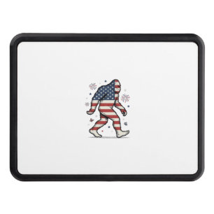 Patriotic Bigfoot Vintage Engraving Shirt Design_1 Hitch Cover