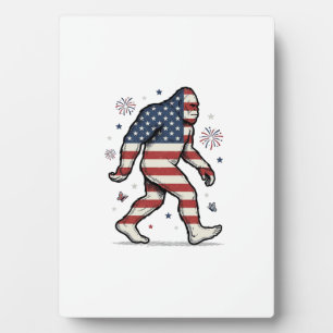 Patriotic Bigfoot Vintage Engraving Shirt Design_1 Plaque