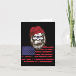 Patriotic Bigfoot Wears Usa Hat &amp; Gles 4th Of  Card