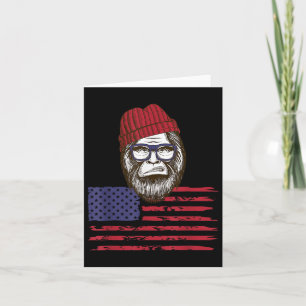 Patriotic Bigfoot Wears Usa Hat &amp; Gles 4th Of  Card
