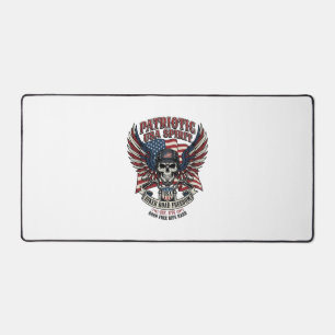 Patriotic Biker Skull Biker Road Freedom Patriot A Desk Mat